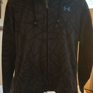 Under Armour Black Patterned Jacket with Blue Logo